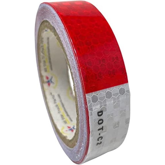 DOT-C2 Conspicuity Tape 1"x75ft Red/White Reflective Truck Trailer Safety Tape