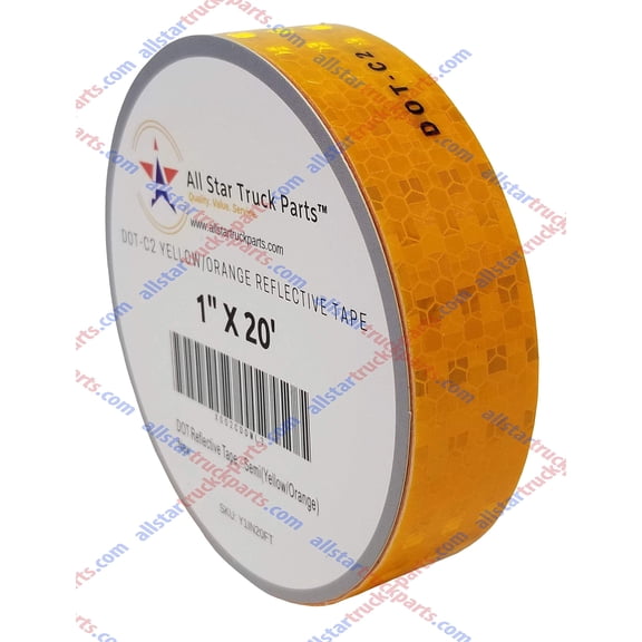 DOT-C2 Reflective Conspicuity Tape 1"x50FT Yellow/Orange Safety Warning Roll