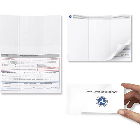 DOT FMCSA Medical Examiner Certificate Laminated DOT Cards 100-Pack (MCSA-5876), Commercial Driver Pocket Foldable Wallet Medical Cards Also Available in 20, 40, 60, 100-Pack