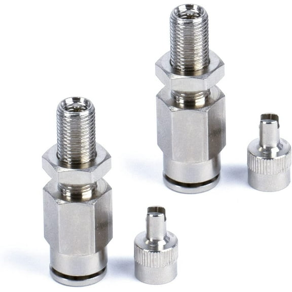 DOT Inflation Valve (For 1/4" Air Line) PTC Style, Nickel Plated (2 pcs) DOT Approved
