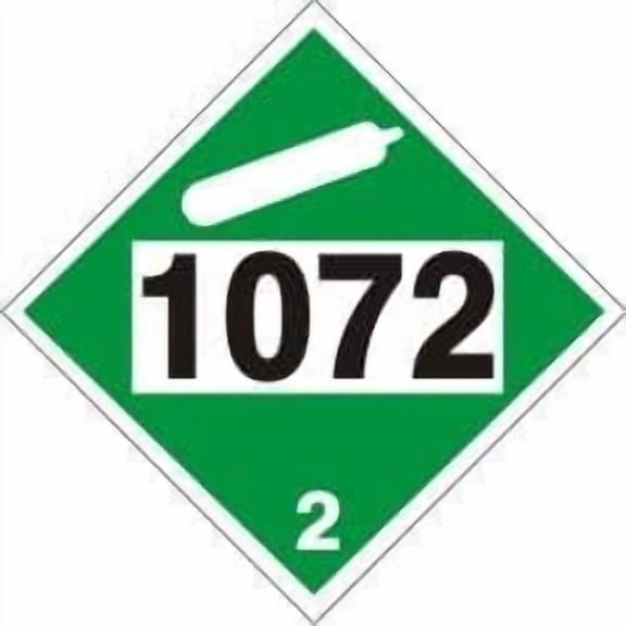 DOT Placard 1072 OXYGEN COMPRESSED Sign Shipping Metal Tin Sign 12 x 12 inch Warning for Industrial & Commercial Use