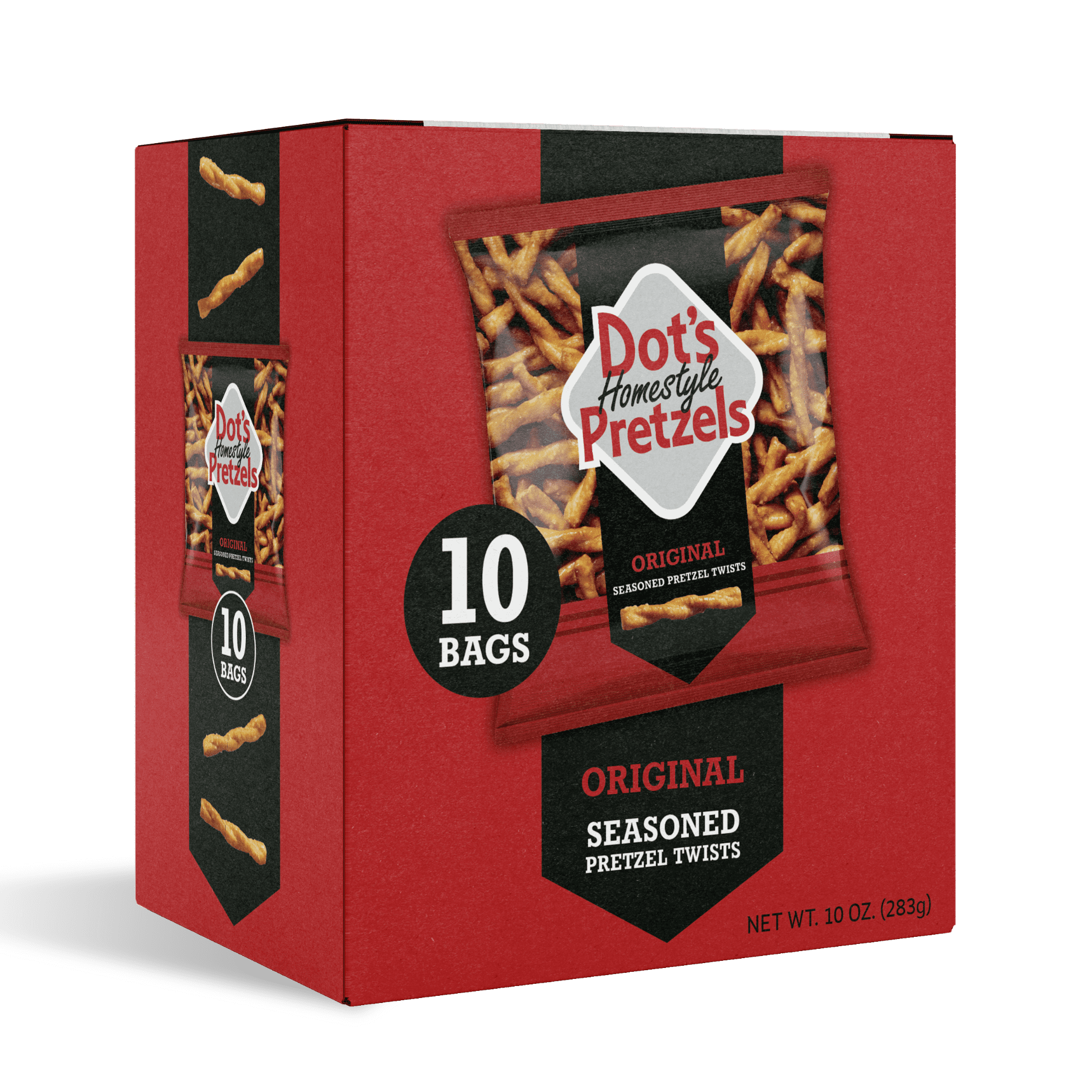 DOT'S Homestyle Pretzels Original Seasoned Pretzel Twists Bag, 10Piece