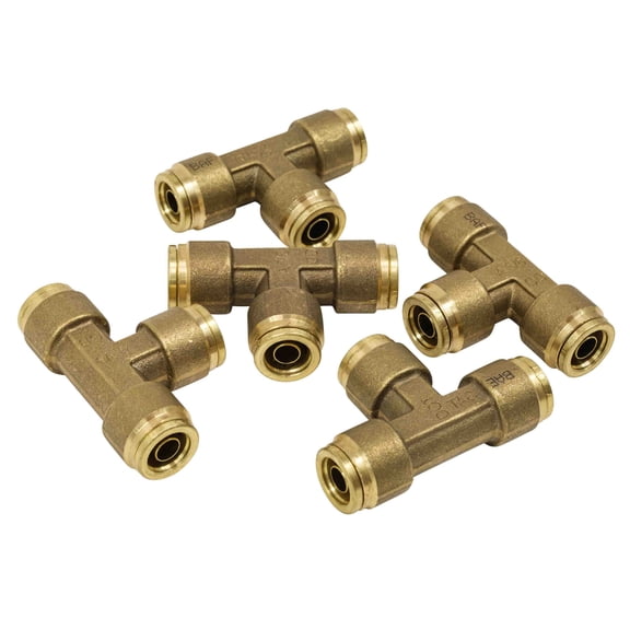 DOT Union Tee Push-Lock Air Brake Fitting 3/8" Tube OD (Set of 5 pcs)