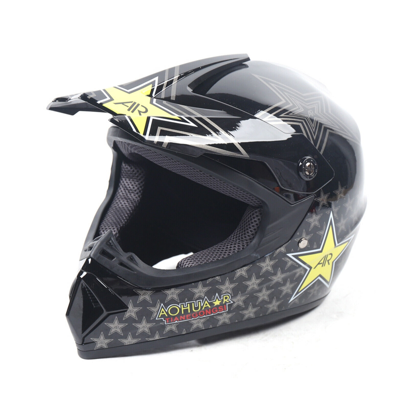 DOT Youth Helmet Adult Motorcycle Full Face Offroad Dirt Bike ATV Black + Gloves Protect Head Safety