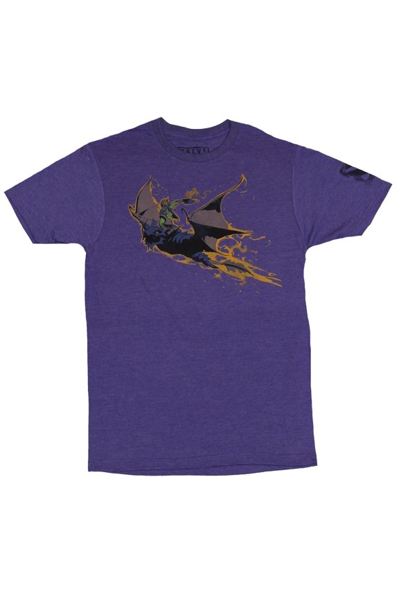 Mens T-Shirt - Bat Rider Flaming Image (X-Large)