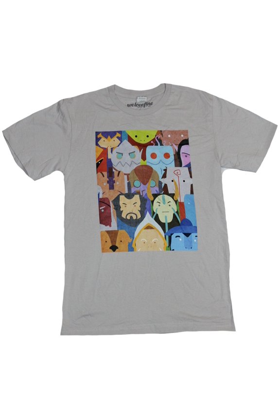 Mens T-Shirt - Welcome to the Radiant Character Stylized Face Collage (Small)