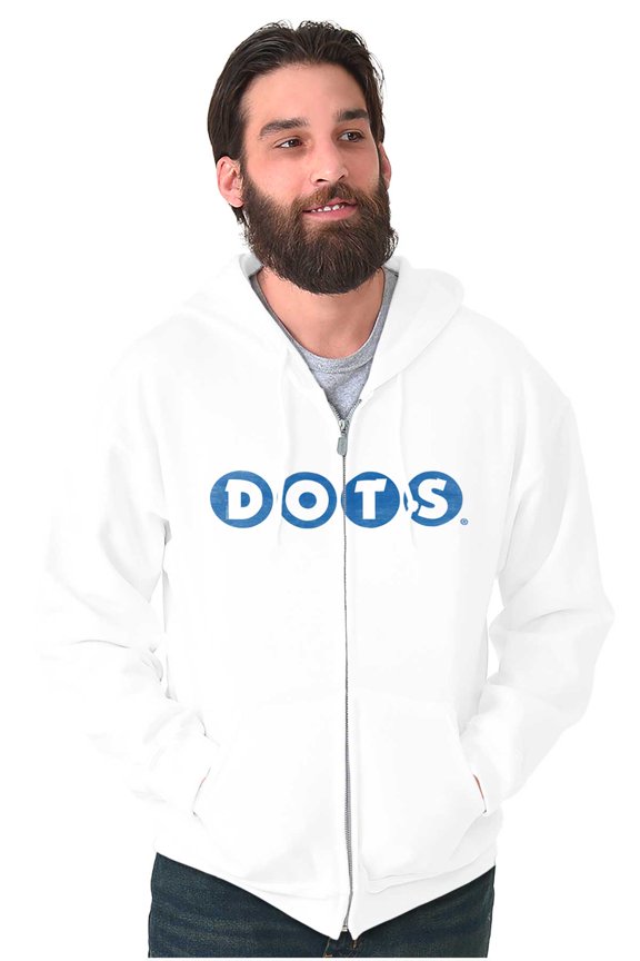 DOTS Vintage Gumdrops Candy Logo Unisex Fleece Graphic Zip Up Hoodie Brisco Brands 4X