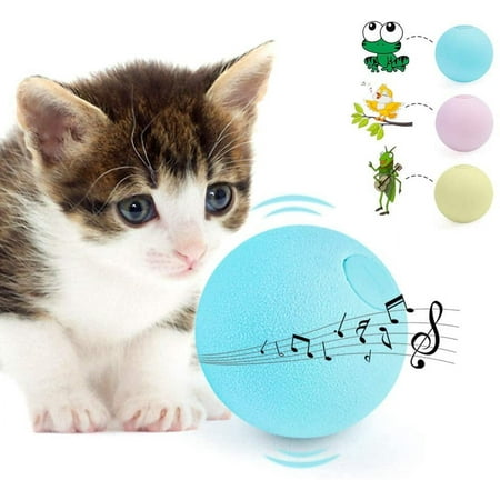 DOTSOG 3PCS Interactive Cat Toy Balls - Kitty Toys for Cats Smart Touch Realistic Chirping Sounds of Birds,Frogs and Crickets,Refillable Cat nip Toys Stimulate Cats Hunting Instinc