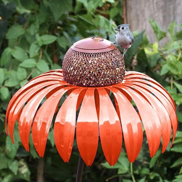 DOTSOG Coneflower Standing Bird Feeder Birdfeeders Outside Hanging