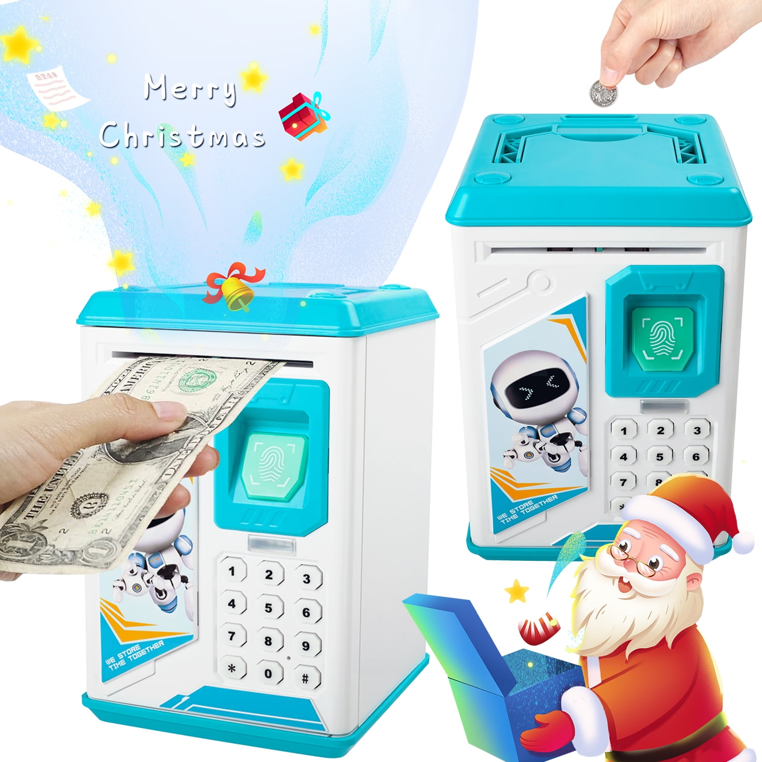Piggy-Bank-Toys-for Girls,Large Electronic Coin-Cash-Register  for-Toddler-Girls-Toys-Age-6-8,Cool-Stuff-ATM Bank Money Box,Kids-Toys for  2 3 4 5 6 7 8