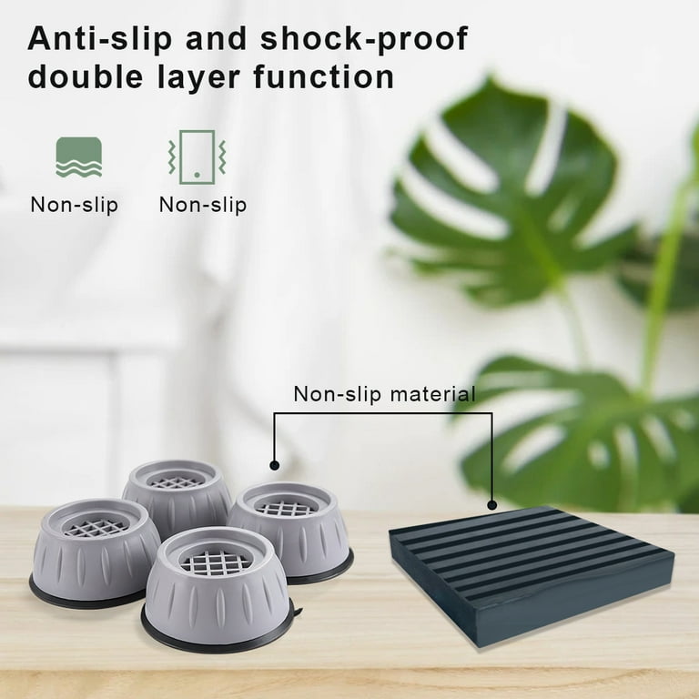 DOTSOG Stops Washer Dryer Noise Moving Shaking Walking Skidding Appliance Anti Vibration Washing Machine Support Feet Stabilizer Mat 4PCS