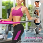 DOTSOG Weighted Hula Hoop for Adults Weight Loss, Workout Equipment for Home Gym, Exercise Hula Hoop with 8 Detachable Sections-Pink/Gray