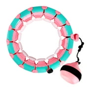 DOTSOG Weighted Intelligent Hula Hoop for Adults Beginners Won?t Fall, Abdomen Fitness Increase Beauty, Fit Ness Weight Loss and Massage, 24 Knots Detachable Pink&Green
