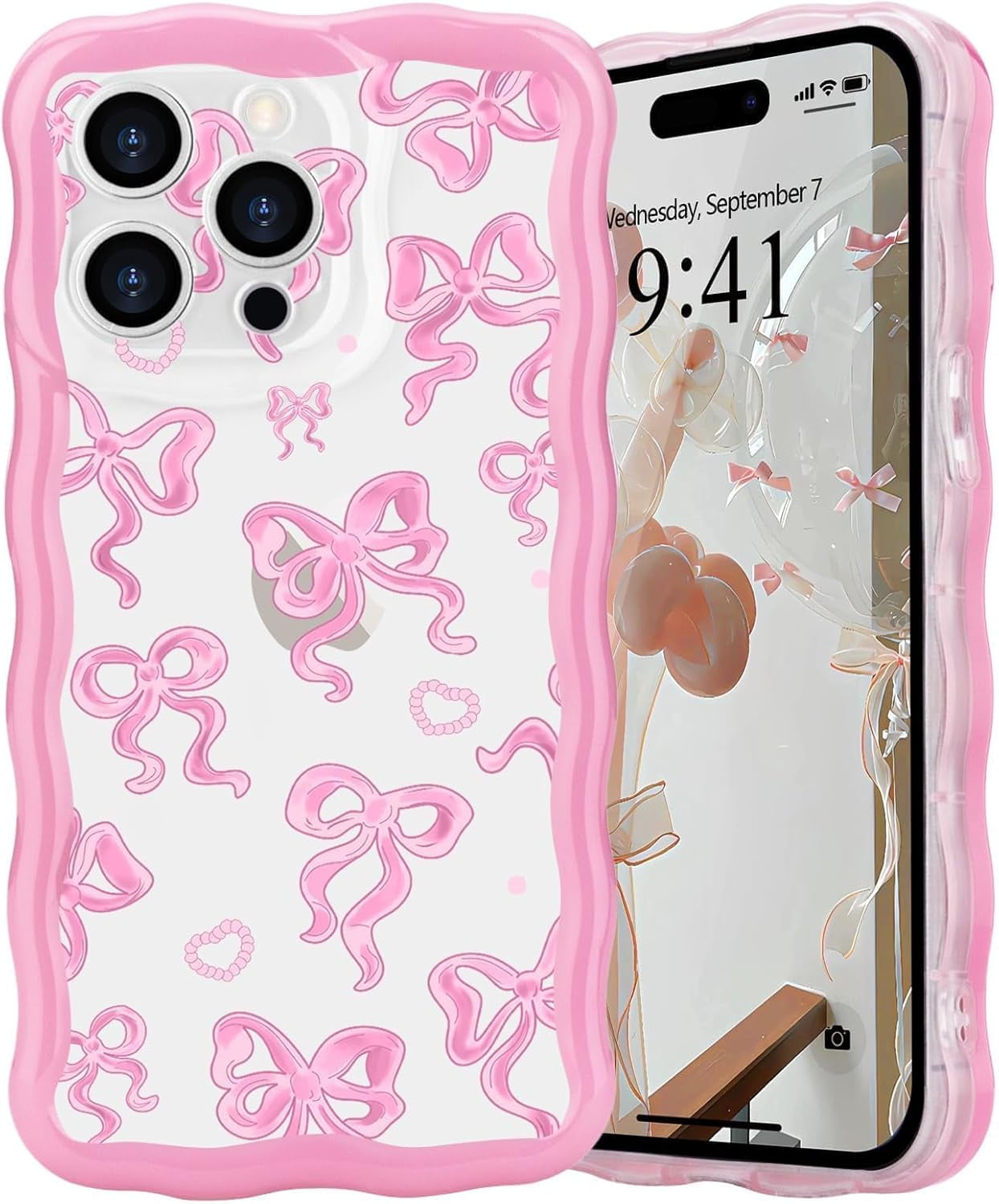 Case For IPhone 16e, Bling Glitter 3D Hearts Phone Case Cute Sparkly Crystal Clear Heart Aesthetic Design Cover Slim Soft Durable TPU Transparent Protective Cover For Women Girls - Heart