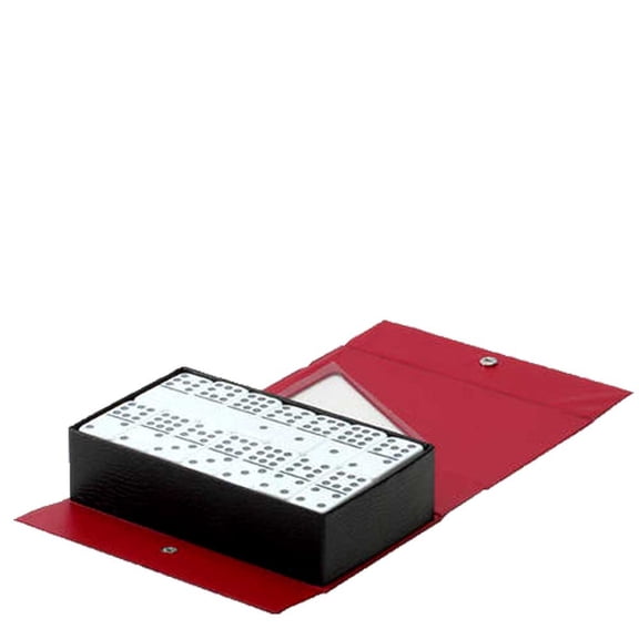 DOUBLE 9 JUMBO WHITE AND BLACK TILE DOMINOES | TIMELESS ENTERTAINMENT WITH A SLEEK AND BOLD DESIGN | CLASSIC FUN WITH A BOLD TWIST | DOMINOES, TIMELESS |
