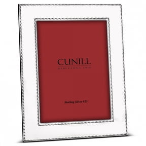 DOUBLE BEAD Fine Sterling Silver 5x7 frame by Cunill Italy - 5x7