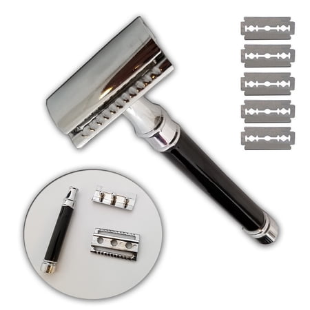 DOUBLE EDGE SAFETY RAZOR STAINLESS STEEL HANDLE + FREE BLADE FREE SHIPPING