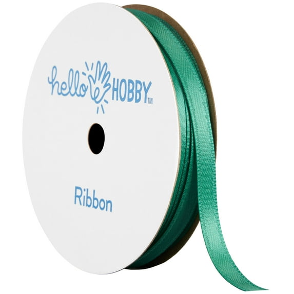 Hello Hobby FOREST Double face satin 1/4 inch x 8 yard ribbon for sewing, crafts and gifting