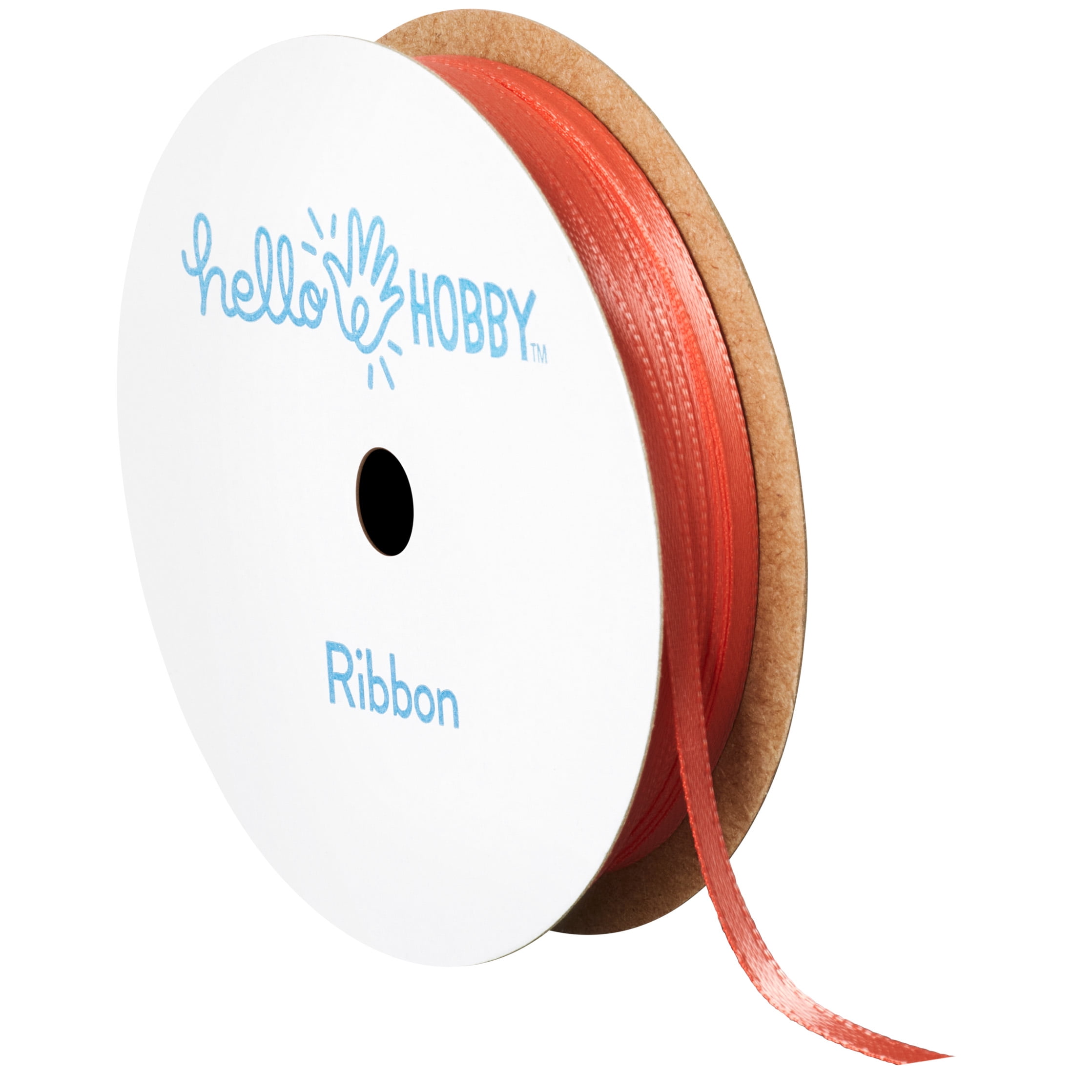 Hello Hobby Coral Double Face Satin Ribbon, 1/8 inch x 8 yards