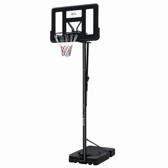 DOUBLE FISH7.5-10ft Adjustable Height Outdoor Basketball Stand, Portable Basketball Stand, 44"shatter-proof Backboard, Fillable Base, 2 Portable Wheels, Suitable for SwimmingPool/indoor
