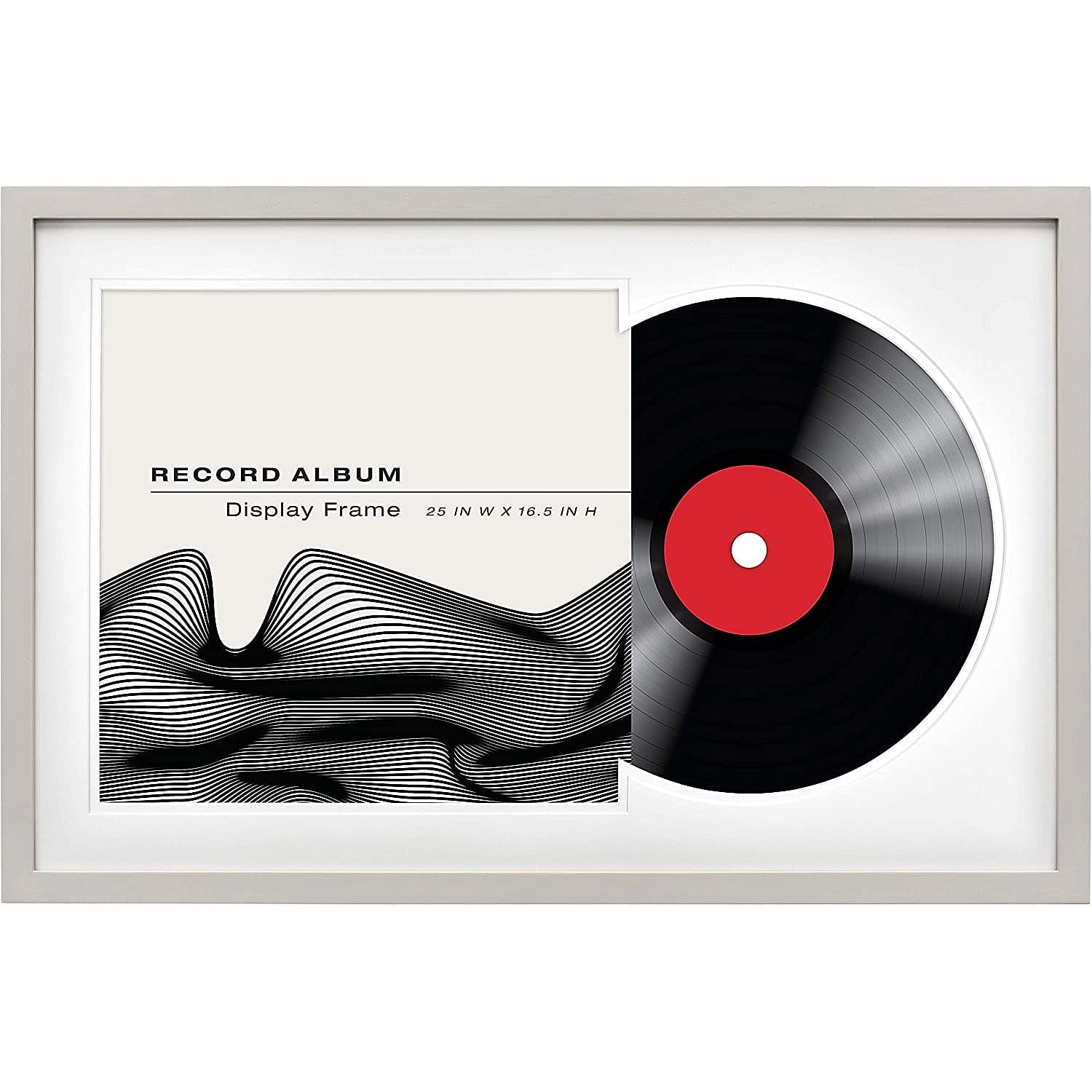 MCS Double Matte Record Album Frame, 16.5x25 Record Frame, Gray Frame ...