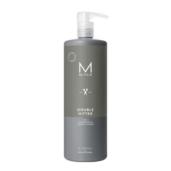 MITCH by Paul Mitchell Double Hitter 2-in-1 Shampoo & Conditioner for Men, For All Hair Types, 33.8 Fl Oz