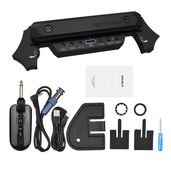 DOUBLE Pickup cartridges,Pickup Bass Cable Amplifier Pickup Receiver Wireless Pickup 80-120mm X2 Cable Amplifier Pickup Bass Cable Amplifier Wired Pickup Bass Wireless Wired Pickup HUIOP dsfen MOWEO