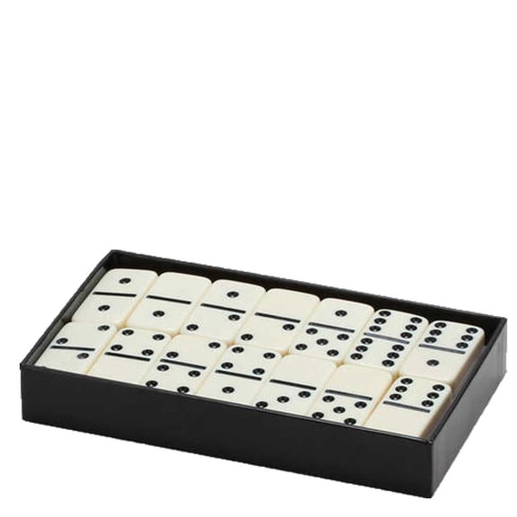 DOUBLE SIX PROFESSIONAL JUMBO SIZE TWO TONE DOMINOES SET IVORY | BLACK AND WHITE JUMBO DOMINOES | CLASSIC GAME DOMINOES | IVORY