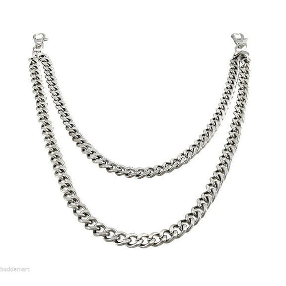 DOUBLE STRAND LINK CHROME Thick Biker Trucker Jean Wallet Chain Heavy nice link