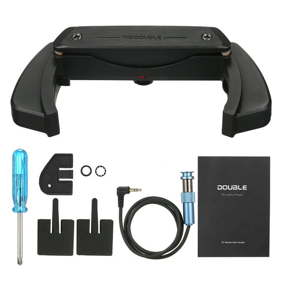 DOUBLE X1-Pro Guitar Pick-up Acoustic Guitar Preamp Professional Preamplifier Soundhole Pickup Magnetic Pickup & Microphone Dual Channel with Volumes Adjustable Reverb Function for 96-104mm Sound-hole