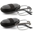 thumbnail image 1 of DOUBLETAKE 2 Pairs Foldable Readers in Portable Nylon Zip Cases Folding Reading Glasses - 2.00x Magnification, 1 of 8