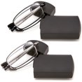 thumbnail image 1 of DOUBLETAKE 2 Pairs of Metal Compact Folding Reading Glasses with Mini Flip Top Carrying Case for Men and Women - 1.75x Magnification, 1 of 6