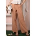 thumbnail image 1 of DOUBLJU Women's Casual Elastic Waist Comfy Wide Leg Linen Pants with Pockets, 1 of 1