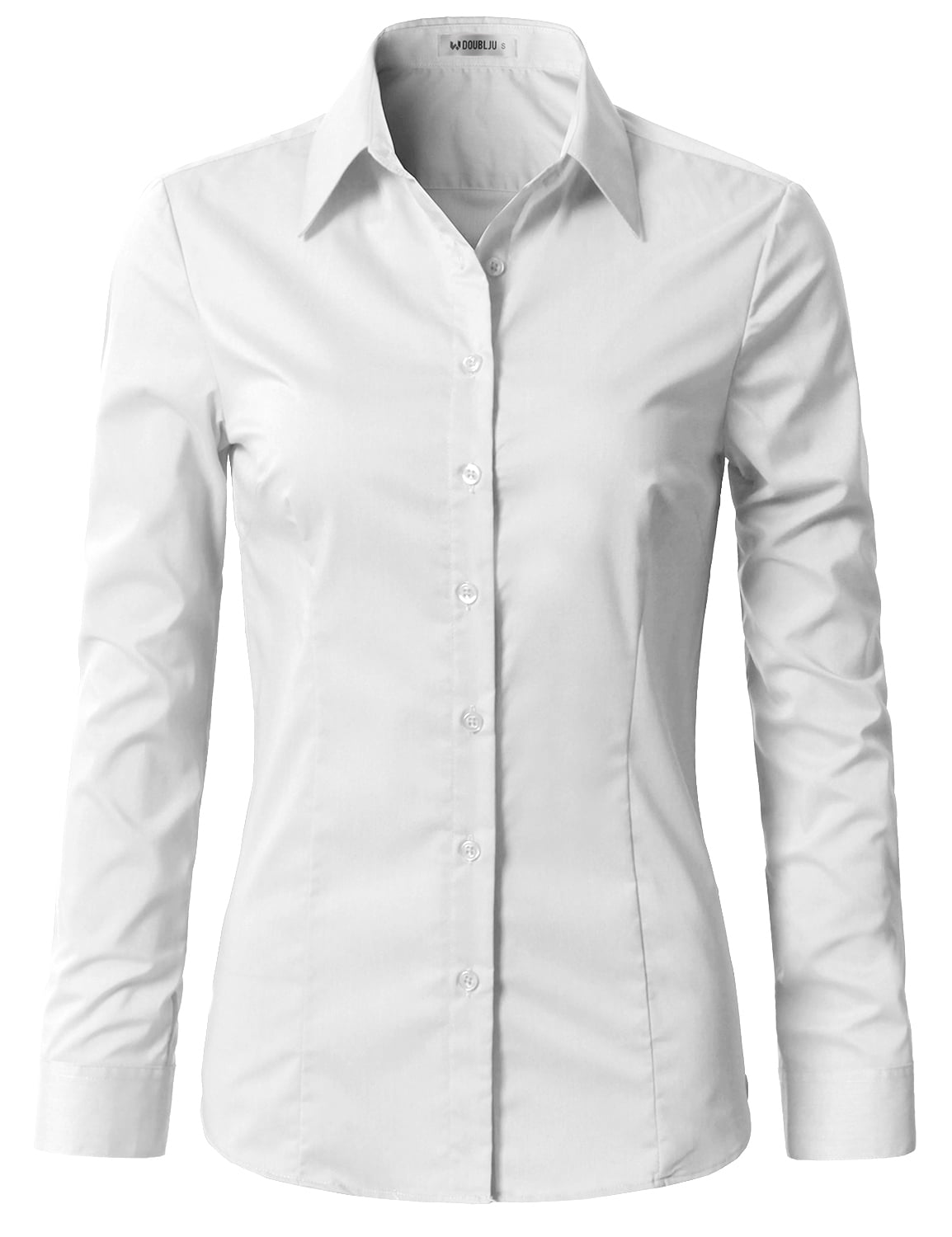 DOUBLJU Women s Long Sleeve Button Closure Tight Fitting Basic Down doublju-women-s-long-sleeve-button-closure-tight-fitting-basic-down
