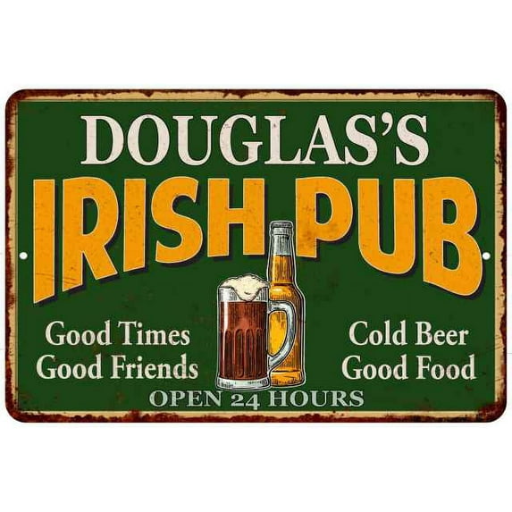 DOUGLAS'S Irish Pub Beer Metal Sign Bar Decor 8x12 108120013048