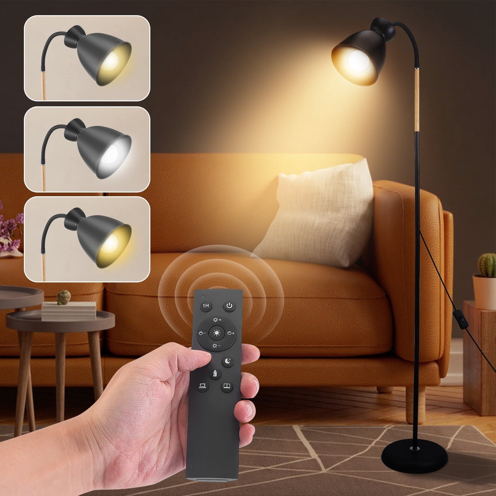 Doulami 61" Floor Lamp with Remote 3000-6000K Dimmable Led Lamp Brightness Ajustable Standing Lamps for Living Room, Bedroom, Bedroom, Office, Gaming, Party