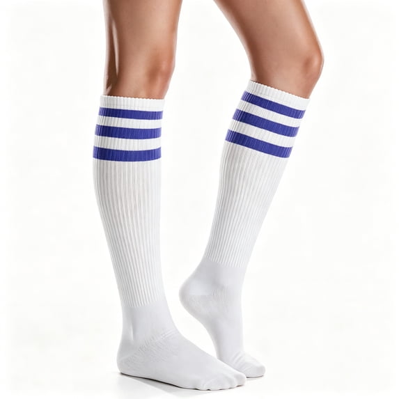 DOVACKA 1/3-Pack Retro Striped Knee High Tube Socks, Long Socks for Men Women