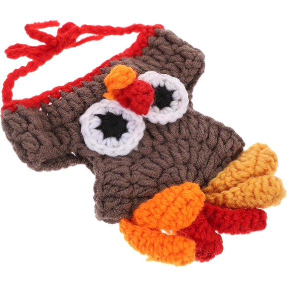 DOVACKA 1Pc Funny Turkey Hat for Pets Knitted Cap for Dogs Party Accessory for Dogs and Easy to Clean for Photoshoots Christmas and Birthday Parties