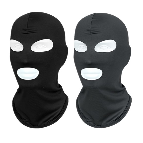 DOVACKA 2-Pack 3-Hole Cooling Balaclava Full Face Mask, Breathable Seamless Lightweight Summer UV Protection for Motorcycle Cycling Hunting Halloween