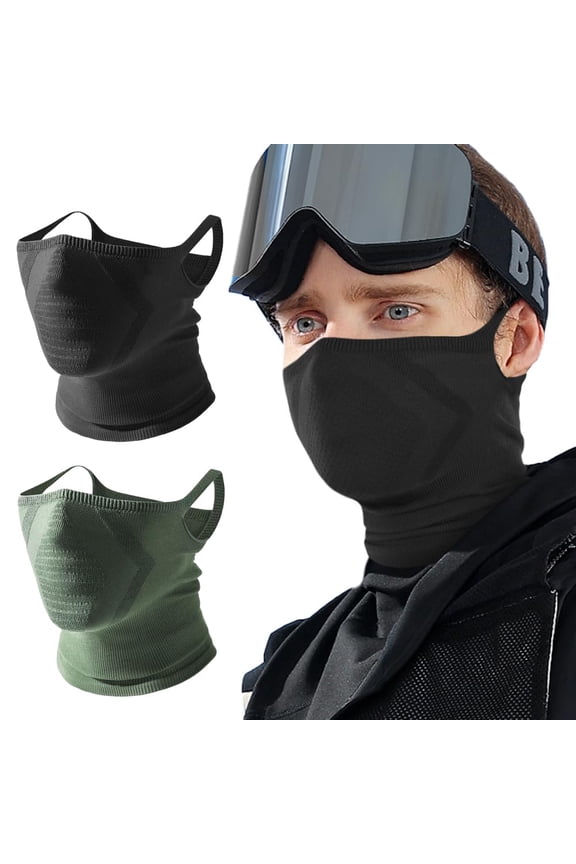 2-Pack Half Face Mask for Motorcycle Cycling, Breathable Windproof UV Protection Dustproof Neck Gaiter for Outdoor Sports