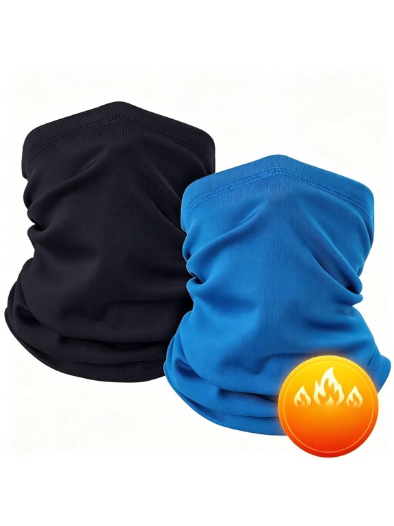 2 Pack Winter Neck Gaiter Warmer for Men&Women,Windproof Face Cover Fleece Face Mask Scarf for Cold Weather Sport
