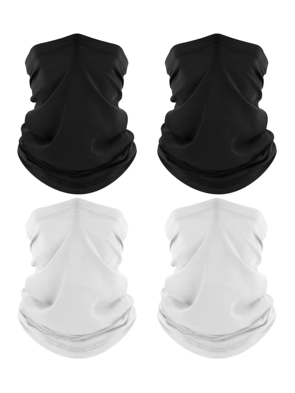 4-Pack Cooling Breathable Neck Gaiter Face Mask, UV Protection Scarf Bandana for Hiking, Men Women