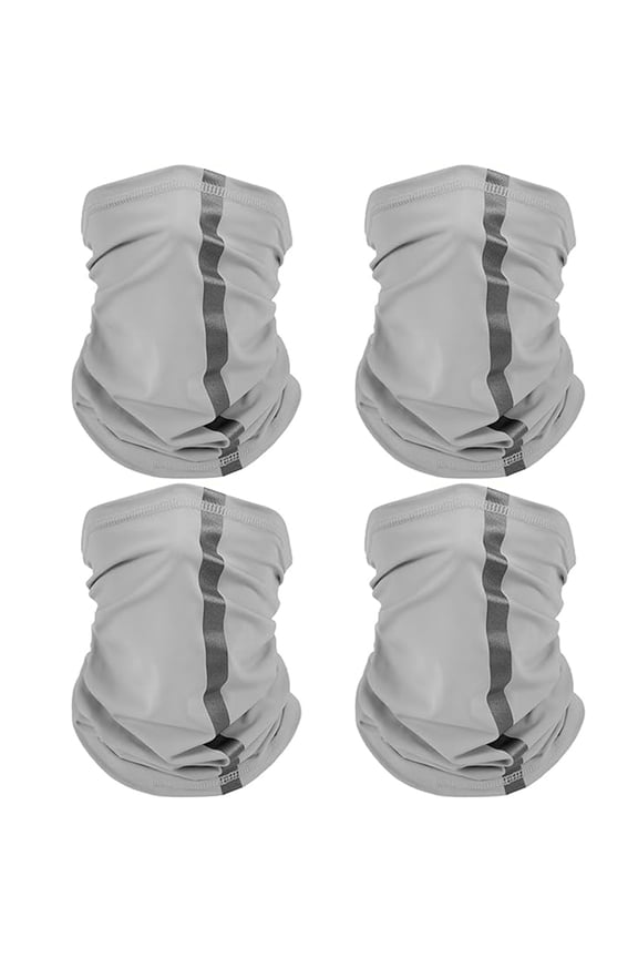 4-Pack Reflective Neck Gaiter Face Mask for Men, Summer UV Sun Protection Balaclava Bandana Scarf for Work