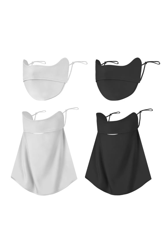 4-Pack UPF50+ UV Sun Protection Neck Gaiter Face Mask Cover, Breathable Cooling for Summer Outdoor Activities, Men Women