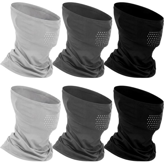DOVACKA 6-Pack Breathable Cooling Neck Gaiter, Summer Balaclava Face Mask with Mesh Holes, UV Protection Sun Scarf for Men Women