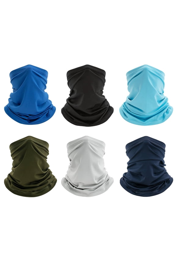 6-Pack Cooling Breathable Neck Gaiter Bandana Face Mask, UV Protection Scarf Balaclava for Men Women Outdoor