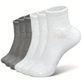 thumbnail image 1 of DOVACKA 6 pairs Women's Cushioned Ankle Socks, Breathable Cotton Solid Color for Athletic Running, 1 of 5