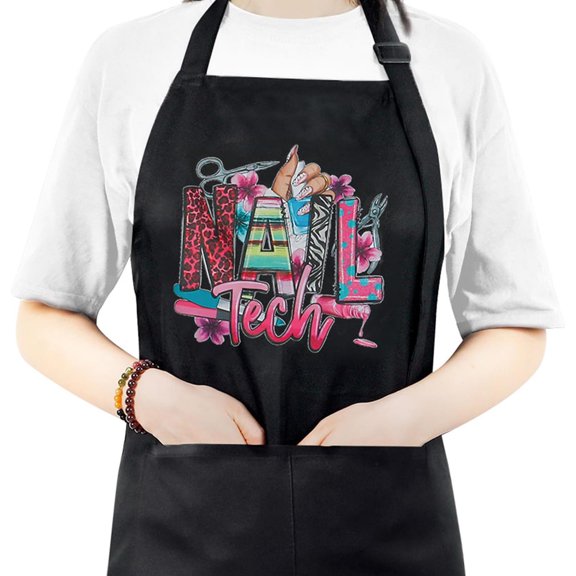 DOVACKA Adjustable Waterproof Manicurist Tech Apron with 2 Pockets