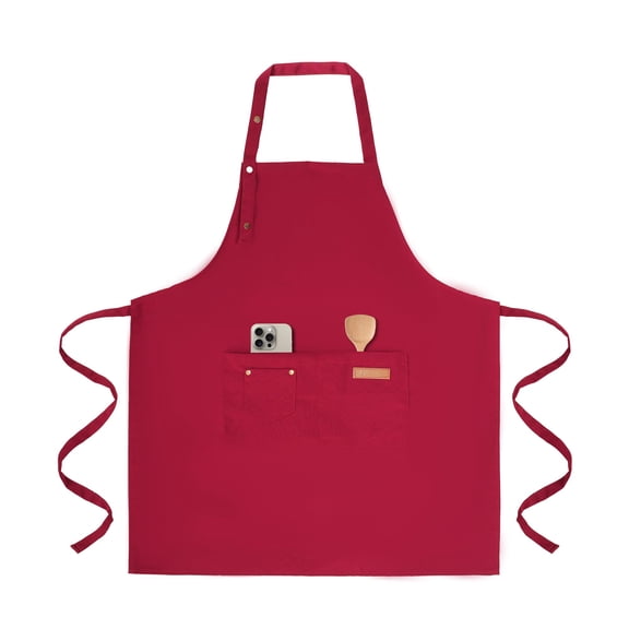 DOVACKA Art Apron with Pockets, Adjustable Buckle Straps for Men Women, Painting Pottery Baking Kitchen Chef Cooking