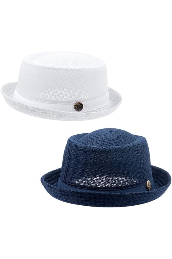 Breathable Mesh Pork Pie Cap, Vintage 1920s Design, Unisex Summer Party Costume Headwear